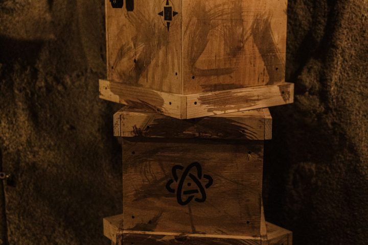 a vintage photo of an old stone building